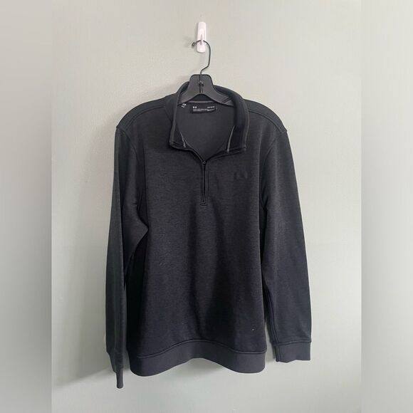 Under Armour Heatherd Grey Cold Gear Loose Fit Quarter Zip Pullover SZ L - Picture 1 of 6